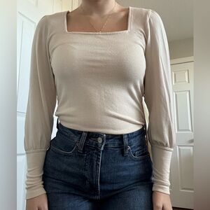 Square Neck Puff Sleeve Top
